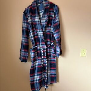 Beacon Vintage 1950s Blue and Red Plaid Robe